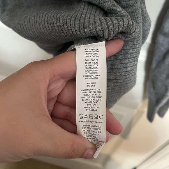 Original Penguin Men’s Gray Cotton Sweater Size Medium - Picture 8 of 10